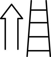 Stairs up icon. Linear style.