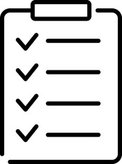 Clipboard icon. Linear style. Checklist icon.