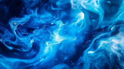 Abstract Blue and White Swirling Liquid Texture
