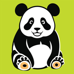 Fototapeta premium Vectorize Panda as frame for decorate