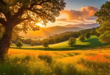 Obraz premium colorful landscapes capturing cherished family memories beauty serenity, adventure, bond, celebration, children, colors, connection, culture, escape