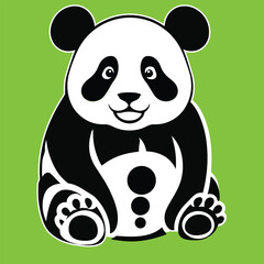 Obraz premium Vectorize Panda as frame for decorate