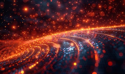 Obraz premium new age of data visualization data science,visual management design concept abstract background hand edited generative based.