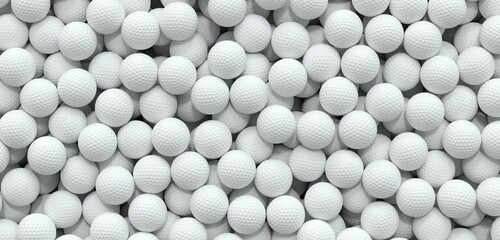 fond rempli de balles de golf blanches - rendu 3D
