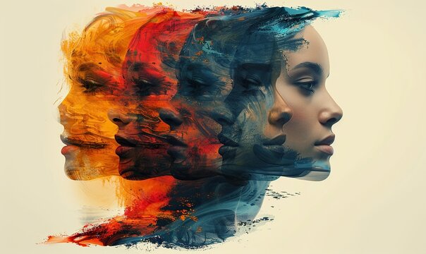 abstract concept of different personalities.