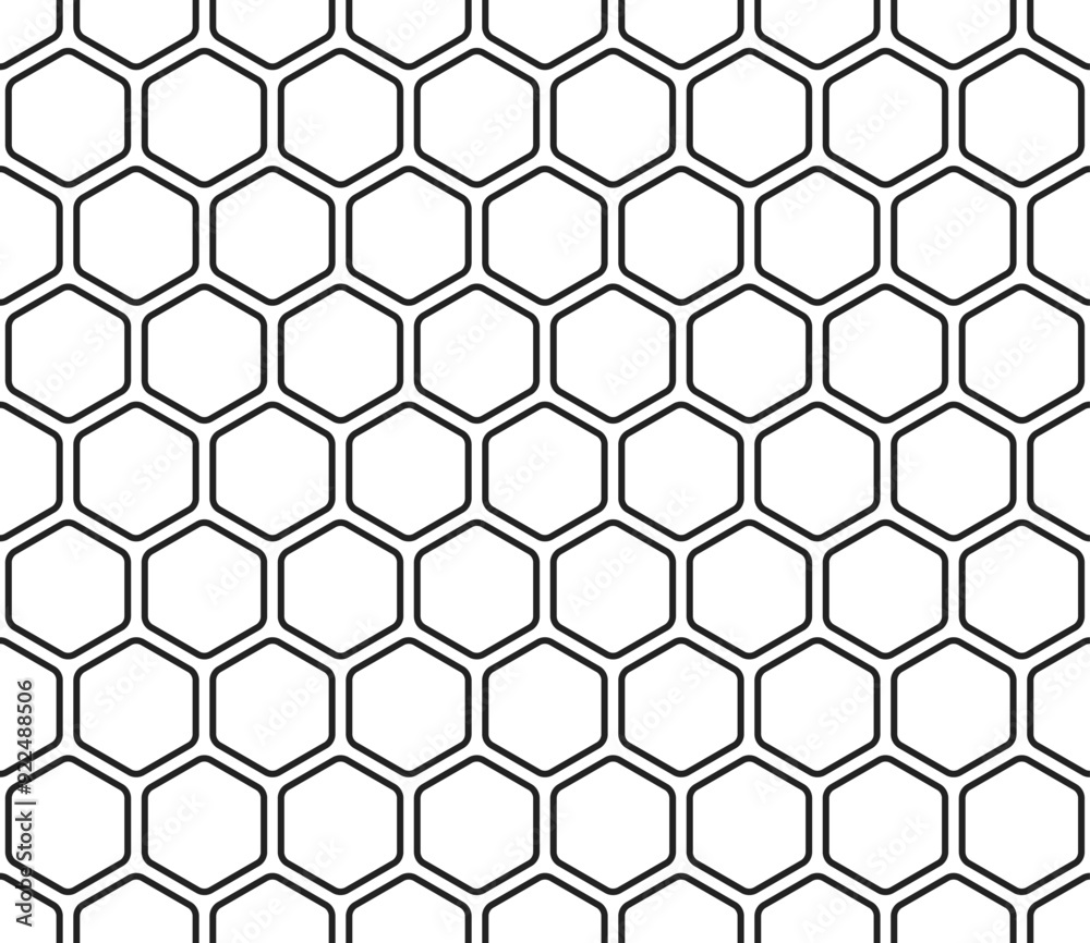 Poster honeycomb hexagon cells background. bold rounded hexagons mosaic pattern. hexagonal cells. seamless 