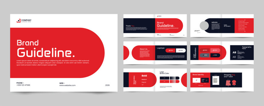 brand guideline landscape template for brand identity presentation guide layout 