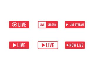 play button live streaming icon vector isolated on a transparent background 