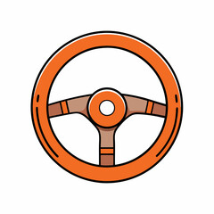 A car steering wheel art vector illustration