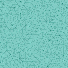 Triangles background design. Teal color. Tiny triangles size. Thin lines weight. Repeatable pattern. Seamless tileable vector illustration.
