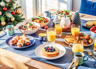 breakfast on a table