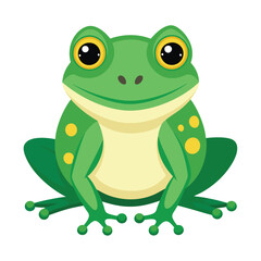 Obraz premium Cartoon Style Frog 2D Drawing Icon Vector Design on White Background