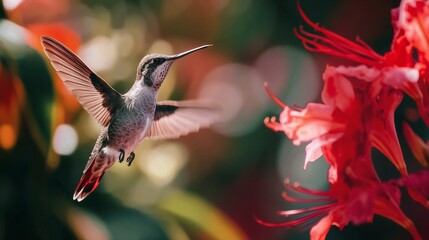 Fototapeta premium close-up of a hummingbird hovering