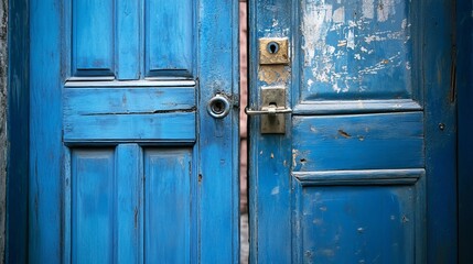 Weathered Blue Doors