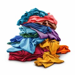 Dirty clothes pile flat icon. Doodle laundry day pile minimal symbol. Crumpled apparel garment heap