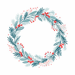 Christmas wreath and red berries on evergreen branches (12)