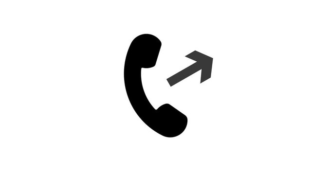 Outgoing call phone icon animation on a white background.
