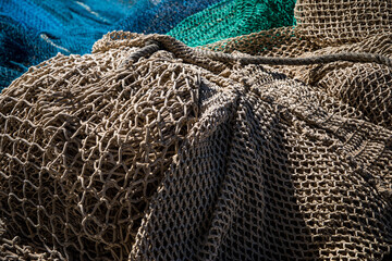 close up on some fishing nets