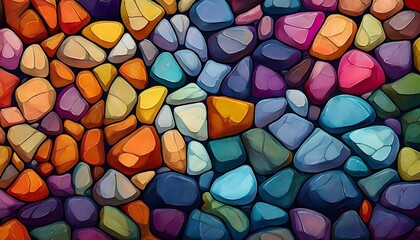 カラフルな砂利のパターンイラスト