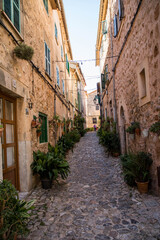 a small street in a village in spain