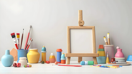 3D Flat Icon of Art Supplies and Easel on Minimalist Background for Creative EducationArrays.copyOfsentence.toCharArray, it has 164 characters which is beyond the requested l