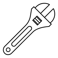 Adjustable wrench art vector illustration