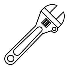Adjustable wrench art vector illustration