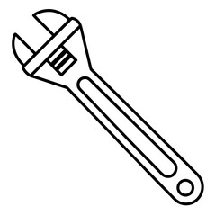 Adjustable wrench art vector illustration