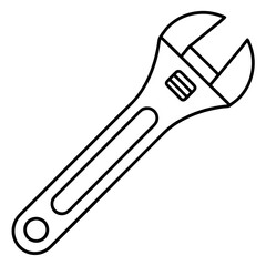 Adjustable wrench art vector illustration