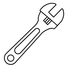 Adjustable wrench art vector illustration