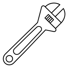 Adjustable wrench art vector illustration