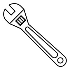 Adjustable wrench art vector illustration