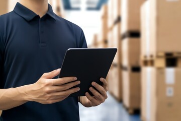 Corporate buyers using tablets to place large orders, representing the efficiency of B2B e-commerce platforms, e-commerce, online corporate purchasing