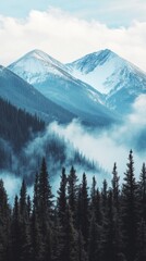 Obraz premium Yukon Territory's Heritage Day Celebration: A Majestic Landscape of Forests and Mountains Embracing the Natural Legacy of February 25th