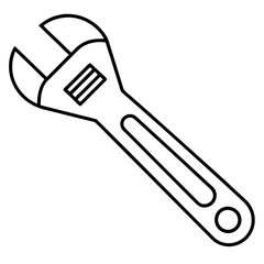 Adjustable wrench art vector illustration