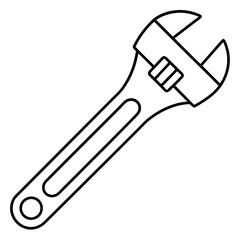 Adjustable wrench art vector illustration
