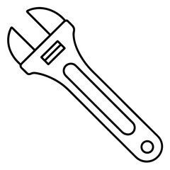 Adjustable wrench art vector illustration