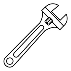 Adjustable wrench art vector illustration