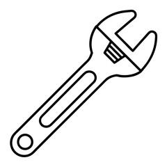Adjustable wrench art vector illustration