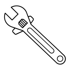 Adjustable wrench art vector illustration