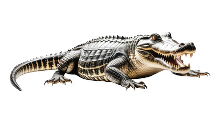 Fototapeta premium Crocodile isolated on transparent background.