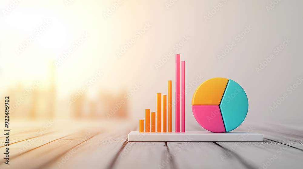 Poster Colorful Chart on Wooden Table