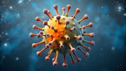 Vivid 3D Rendering of a Virus for Medical Illustrations and Science Backgrounds