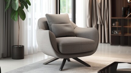 Modern chair in a minimalist living room
