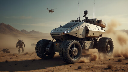 Fototapeta premium illustration of advanced combat robot