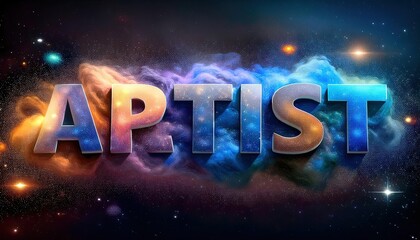 Creative 3D Text Design Featuring the Word 'Artist'