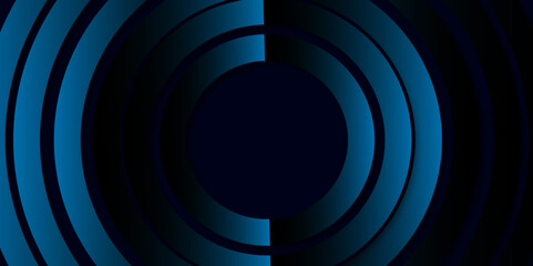 Geometric Blue circles and lines on a dark background. Abstract geometric wallpaper with concentric circles on a blue background. Ideal for modern design. effect background for presentation design. 