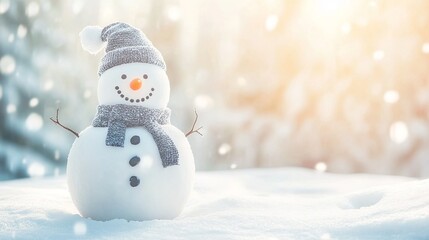 Happy Snowman in Winter Wonderland