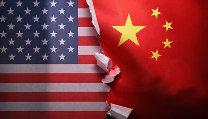 Fototapeta premium United States and China Tensions Explored