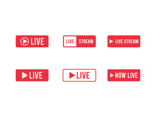 play button live streaming icon vector isolated on a white background